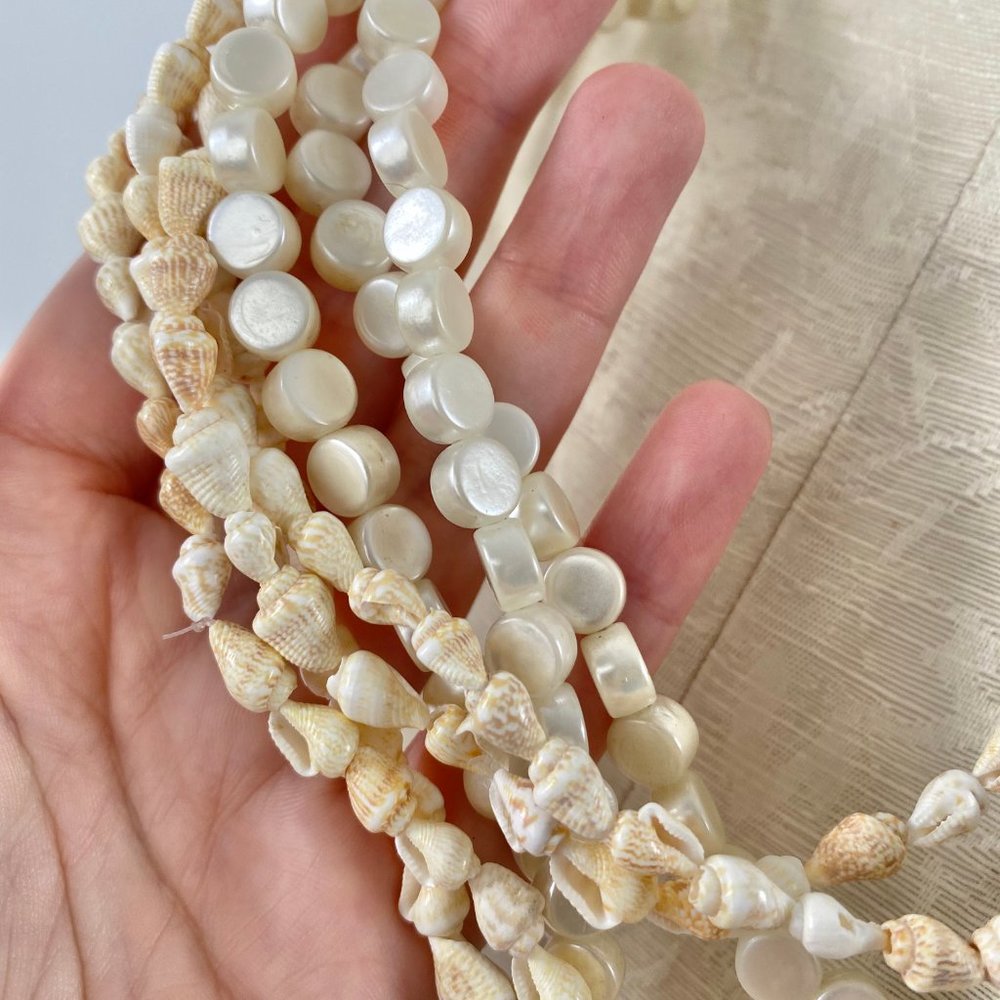 Beachy Pearl Shell Adjustable Layer Necklace - image 5